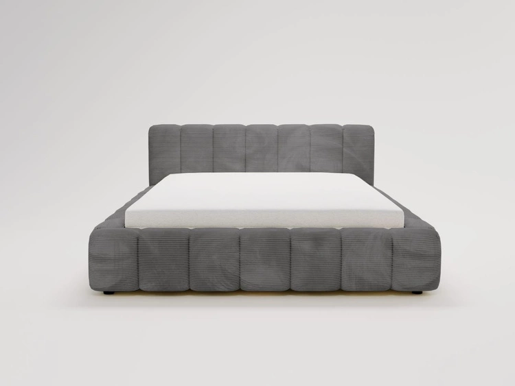 Łóżko tapicerowane z pojemnikiem na pościel 140x200 Ibiza Grafitowe