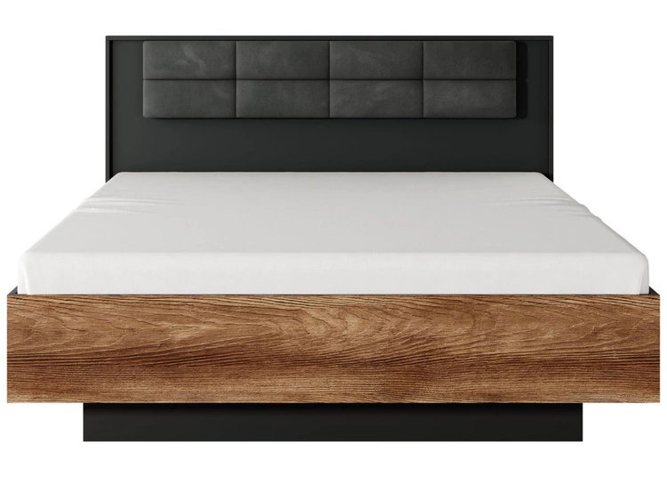 Łóżko drewniane z pojemnikiem 160x200 Montreal Brązowe, Czarne
