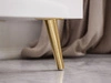 Zestaw mebli do salonu na złotych metalowych nóżkach w stylu glamour Lunelie Biały połysk