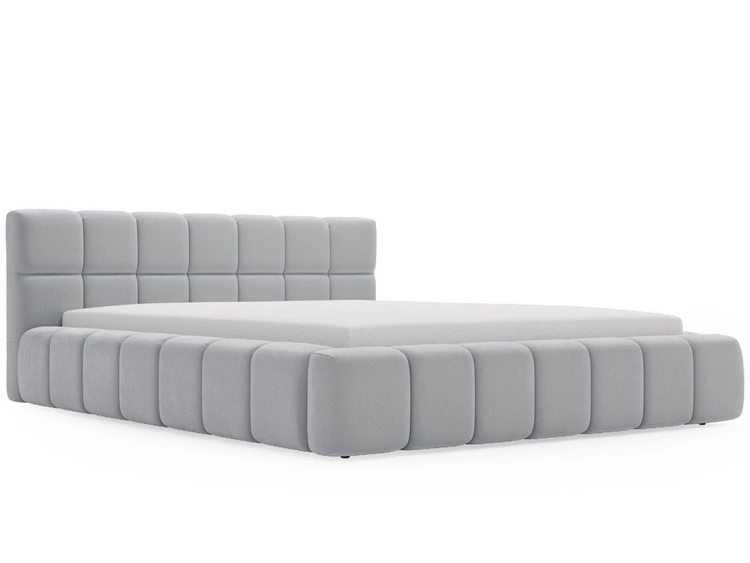 Łóżko tapicerowane z pojemnikiem i stelażem 180x200 Alicante Jasny szary