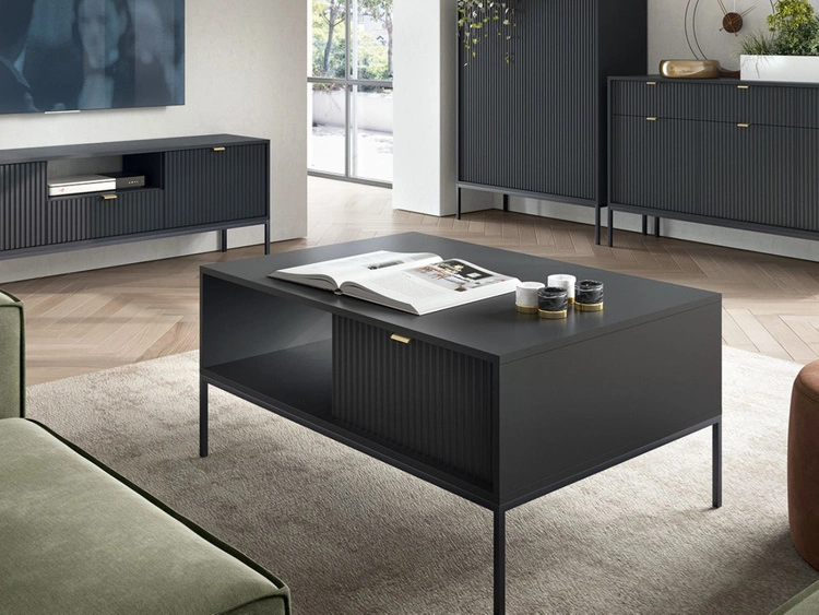 Stolik kawowy industrialny nowoczesny Amber Czarny