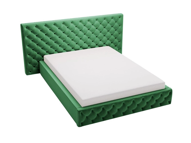 Łóżko tapicerowane z pojemnikiem i stelażem 180x200 cm Madera Zielone