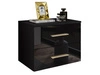 Podwieszany stolik nocny z dwoma szufladami Nuveo Czarny połysk