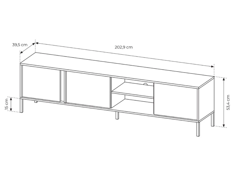 Szafka pod telewizor z drzwiczkami 203 cm Dego Beżowa