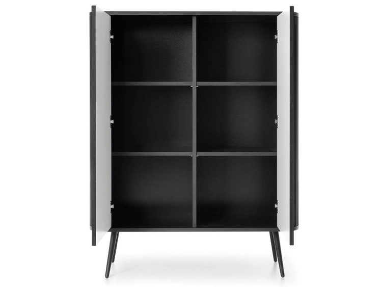 Komoda z drzwiami na czarnych nogach Viva Czarna