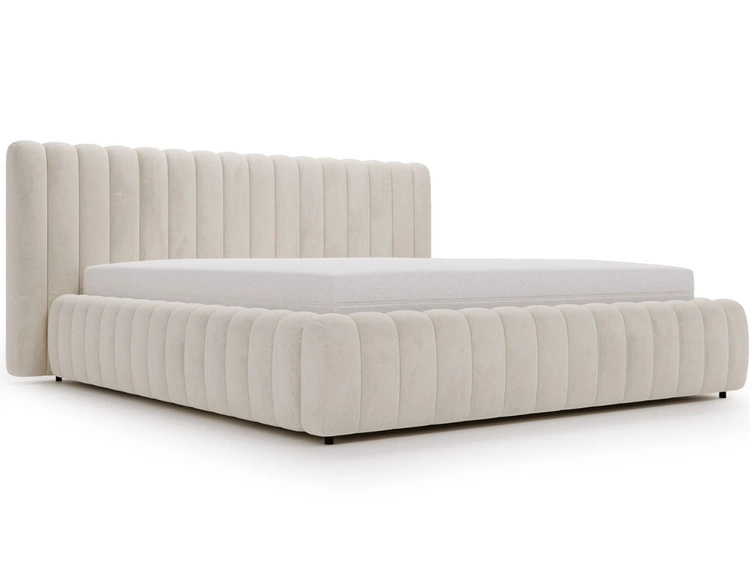 Łóżko tapicerowane z pojemnikiem i stelażem 180x200 Bliss Beżowe