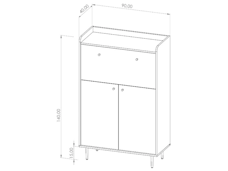 Komoda z funkcją barku Vasa Brązowa