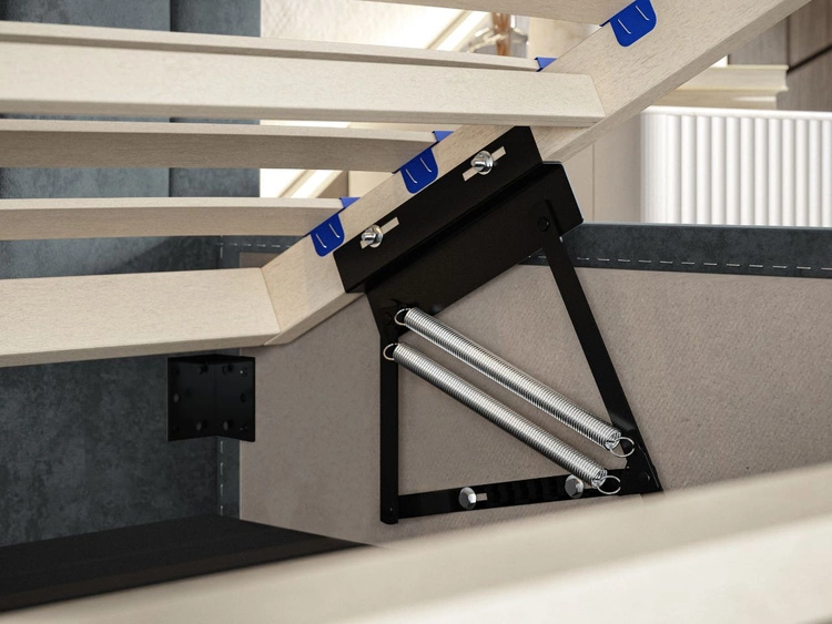 Łóżko tapicerowane z pojemnikiem i stelażem 160x200 Gaja Ciemnoniebieskie