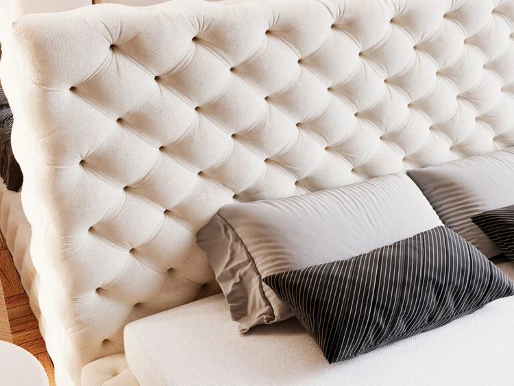 Łóżko tapicerowane z pojemnikiem i stelażem 120x200 Astra Beżowy