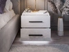 Stolik nocny z dwoma szufladami Nuveo Lux Biały Połysk