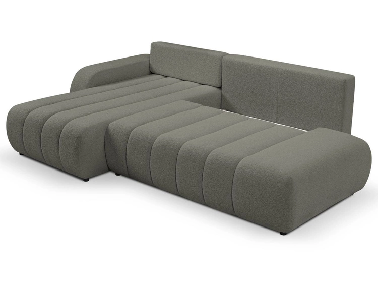 Narożnik z pojemnikiem i funkcją spania Prawy Adoro Szary