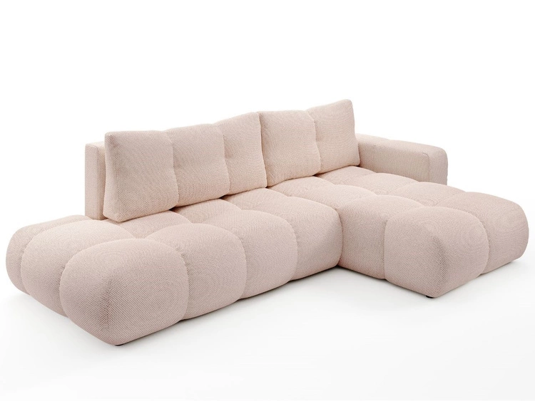 Narożnik L Prawy z funkcją spania i pojemnikiem Sile L Jasnoróżowy