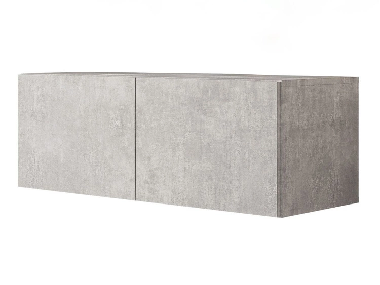 Wisząca szafka RTV pod telewizor z drzwiczkami i oświetleniem LED 100 cm Nodoo Beton