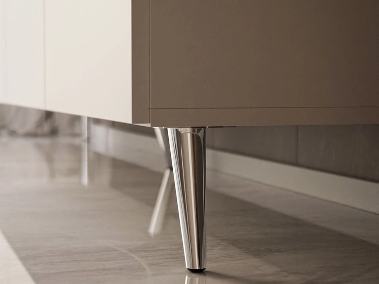 Szafka RTV pod telewizor z drzwiczkami na srebrny nóżkach 200 cm Nodoo Kaszmir