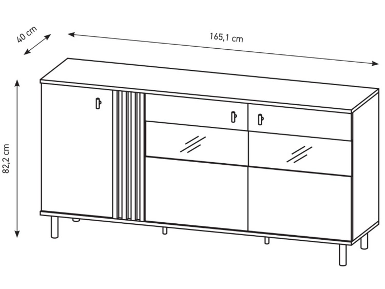 Komoda z drzwiami Malone Dąb Artisan, Antracyt