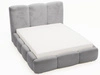 Łóżko tapicerowane z pojemnikiem i stelażem 180x200 cm Bubble Szare