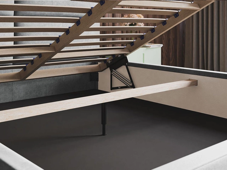 Łóżko tapicerowane z pojemnikiem i stelażem 140x200 Marad zielone