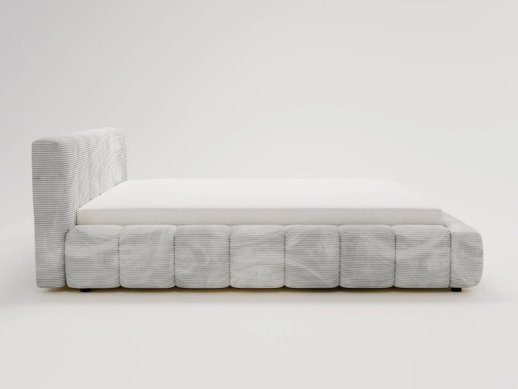 Łóżko tapicerowane z pojemnikiem na pościel 140x200 Ibiza Szare