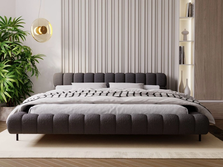 Łóżko tapicerowane ze stelażem 160x200 Imagine Czarne