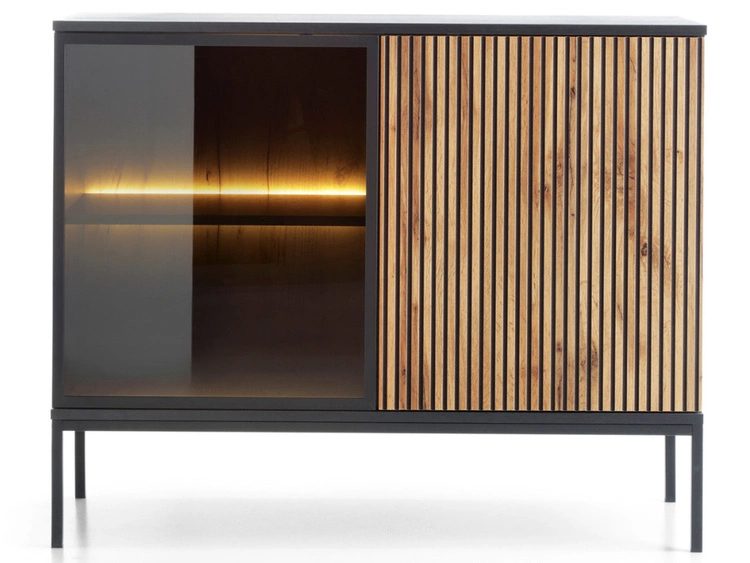 Komoda z drzwiami i oświetleniem LED Deo Dąb Wotan