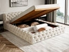 Łóżko tapicerowane z pojemnikiem i stelażem 180x200 cm Palini Beżowe
