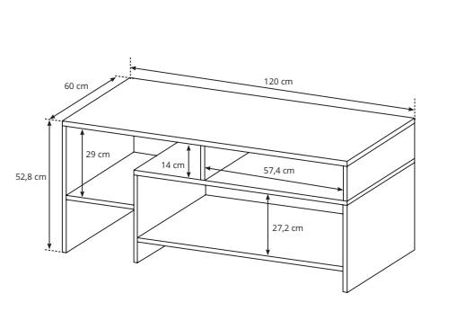 Stolik kawowy Alvano Dąb Grandson, Biały