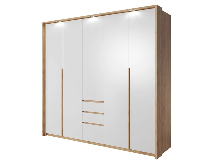 Zestaw mebli do sypialni Baffi Dąb Craft Złoty, Biały