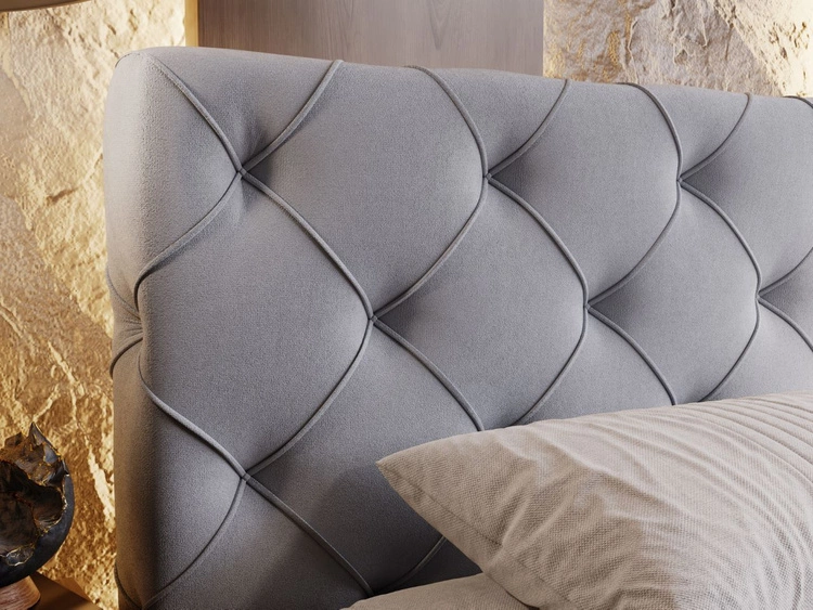 Łóżko tapicerowane z pojemnikiem i stelażem 120x200 Milano Szary