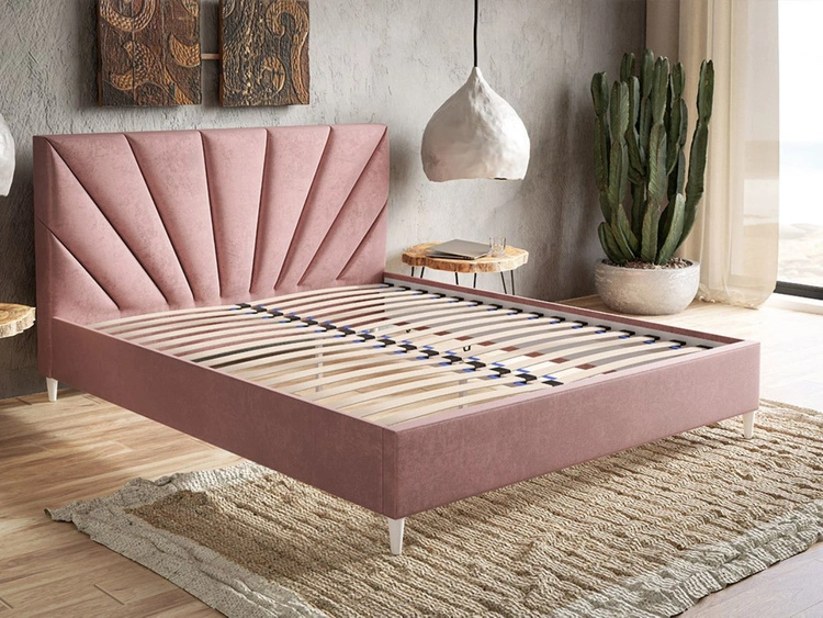 Łóżko tapicerowane ze stelażem 180x200 Fuzi szare