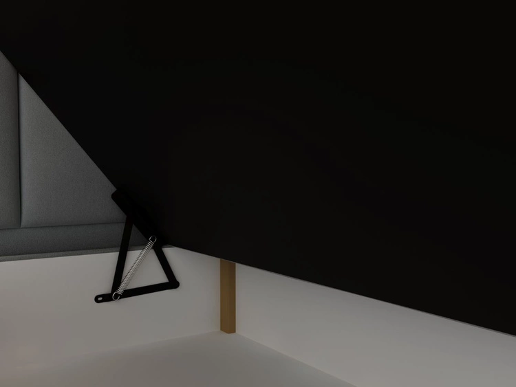 Łóżko kontynentalne z pojemnikiem na pościel 200x200 Cloud szary