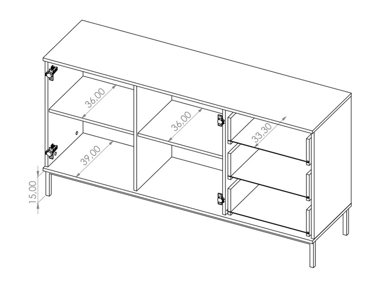 Komoda z drzwiami i szufladami Soroko Hikora