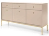 Komoda z drzwiami i szufladami na złotych nóżkach 154 cm Amor Beż piaskowy