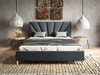 Łóżko tapicerowane ze stelażem 180x200 Fuzi szare
