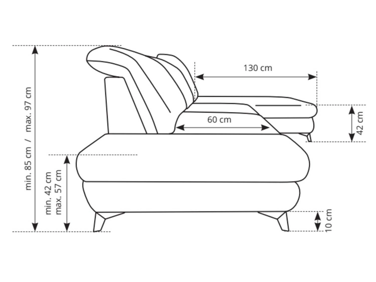 Narożnik L Prawy z funkcją spania i pojemnikiem Hannover Żółty