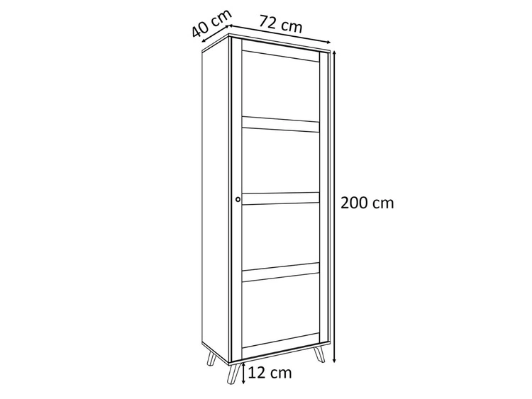 Witryna wąska przeszklona w stylu boho Bellance dąb puccini