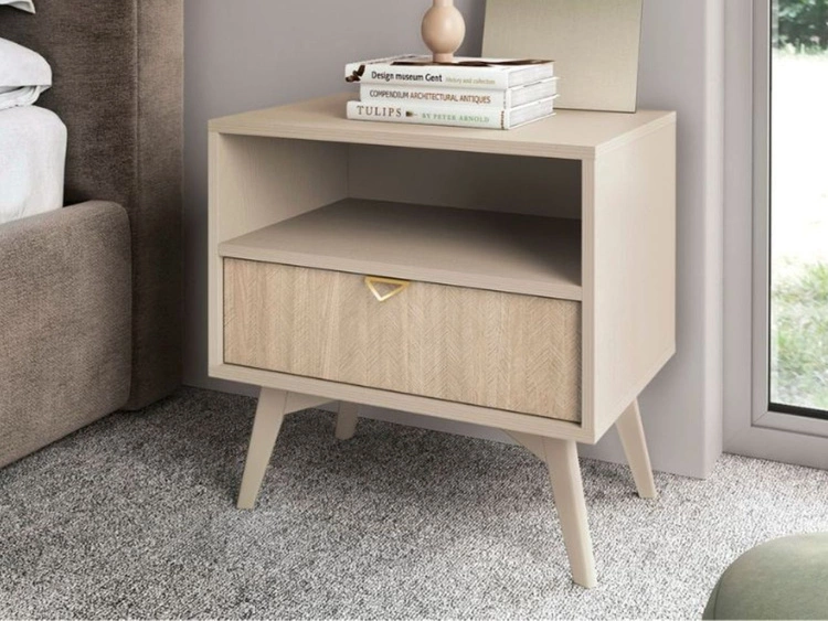 Stolik nocny z szufladą Modena Beżowy