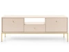 Szafka pod telewizor z szufladami i drzwiczkami na złotych nóżkach Amor Beż piaskowy