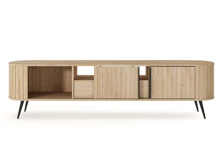 Szafka RTV pod telewizor z drzwiami przesuwnymi Passione Dąb Cremona