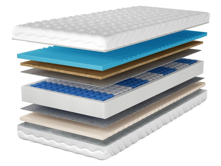 Materac kieszeniowy pocket z profilowaną pianką, kokosem i lateksem Tivo 160x200