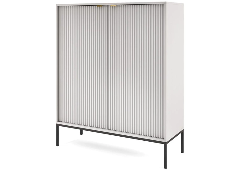 Komoda z drzwiami Amber szara na czarnych nogach