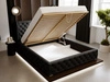 Łóżko tapicerowane z pojemnikiem na pościel i stelażem 140x200 Kingston Czarne