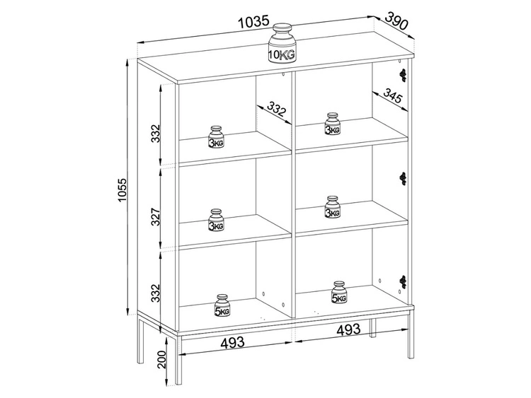 Witryna stojąca do salonu z oświetleniem LED niska Deo Kaszmirowa