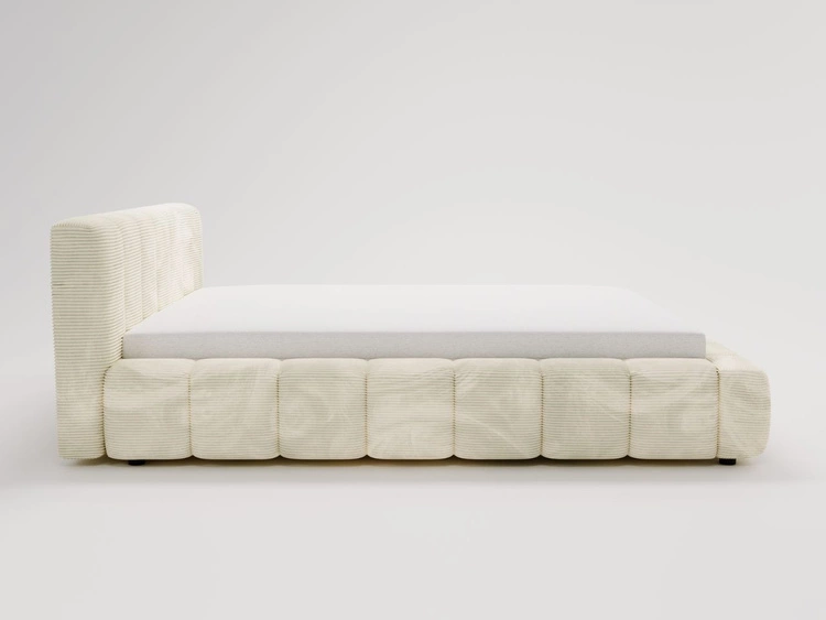 Łóżko tapicerowane z pojemnikiem na pościel 180x200 Ibiza Kremowe