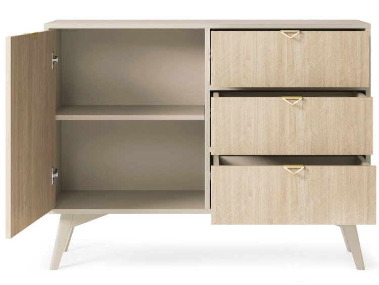 Komoda z drzwiami i szufladami 106 cm Modena Beż Piskowy