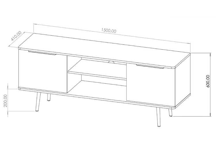 Szafka pod telewizor z drzwiczkami Nemi Brązowa