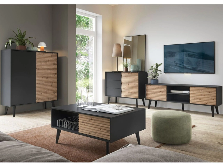 Komoda z drzwiami i szufladami Astro Czarna