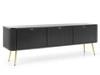 Szafka pod telewizor z drzwiczkami na złotych nogach Viva Czarna