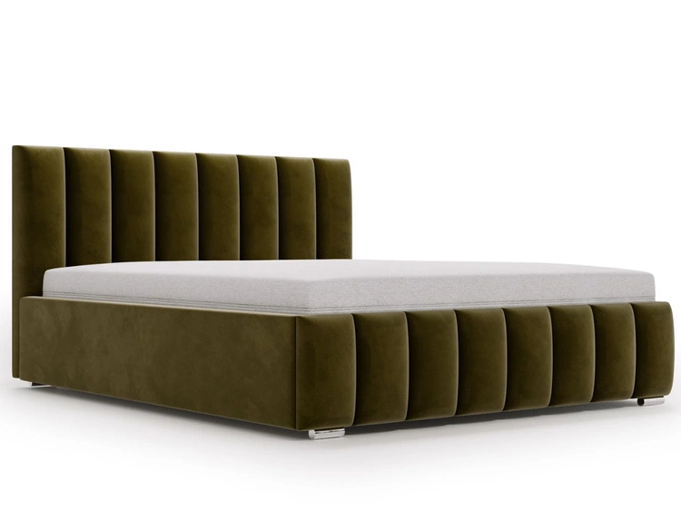 Łóżko tapicerowane z pojemnikiem i stelażem 180x200 Neos Zielone