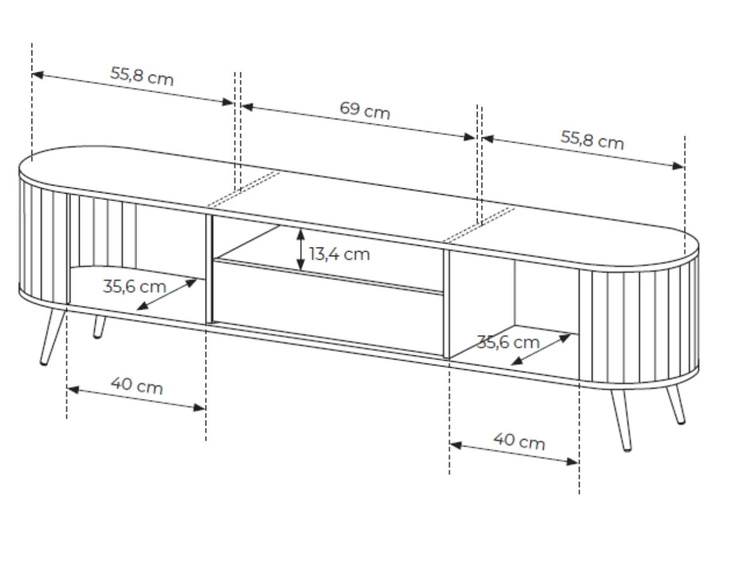 Szafka RTV pod telewizor z drzwiami przesuwnymi Passione Dąb Cremona