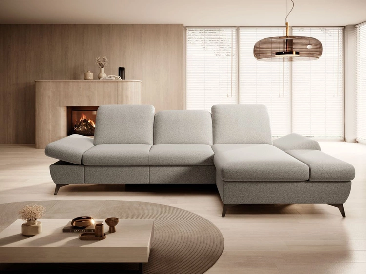 Narożnik L Prawy z funkcją spania i pojemnikiem Hannover Beżowy